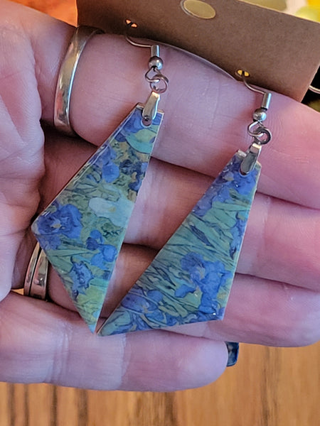 Wonders of Watercolor -  Triangle Country Craft Barn Earrings (#304E)