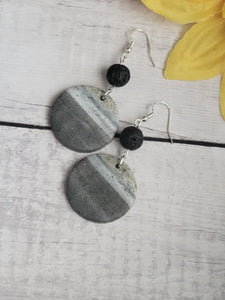 Simply Stone- Gray Country Craft Barn Earrings (#316E)