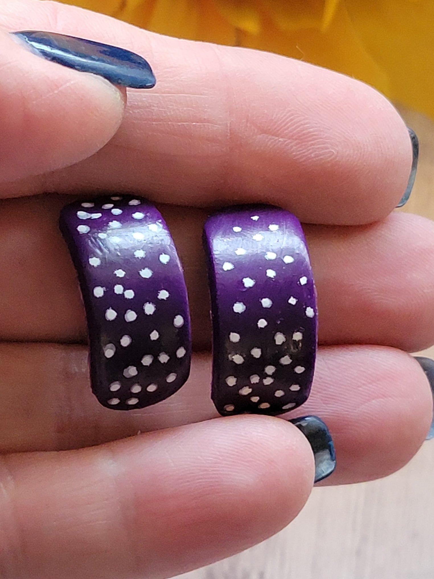 Polka Dot Paradise - Purple Country Craft Barn Earrings (#321E)