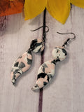 Mixture Madness - Pink/Black/White Country Craft Barn Earrings (#323E)