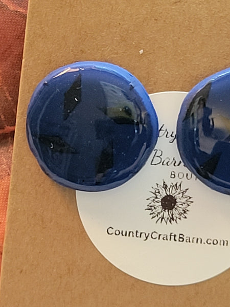 Midnight Geometry - Blue Country Craft Barn Earrings (#331E)