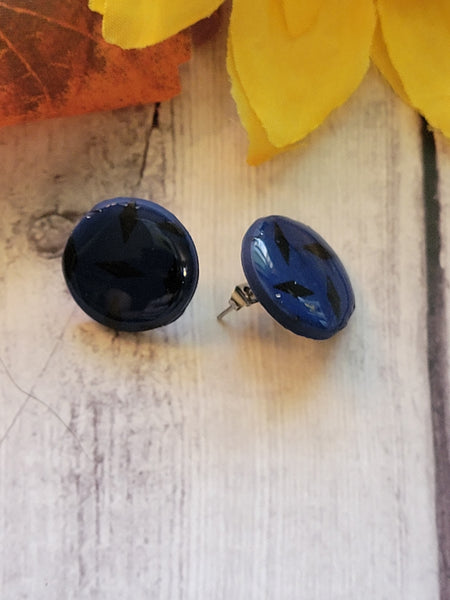 Midnight Geometry - Blue Country Craft Barn Earrings (#331E)