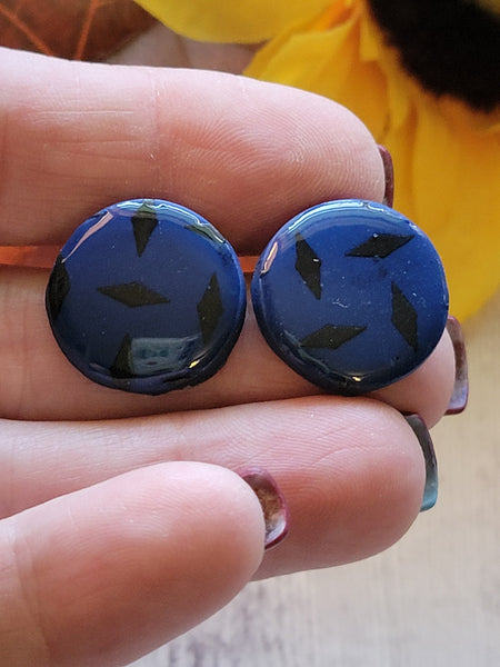 Midnight Geometry - Blue Country Craft Barn Earrings (#331E)