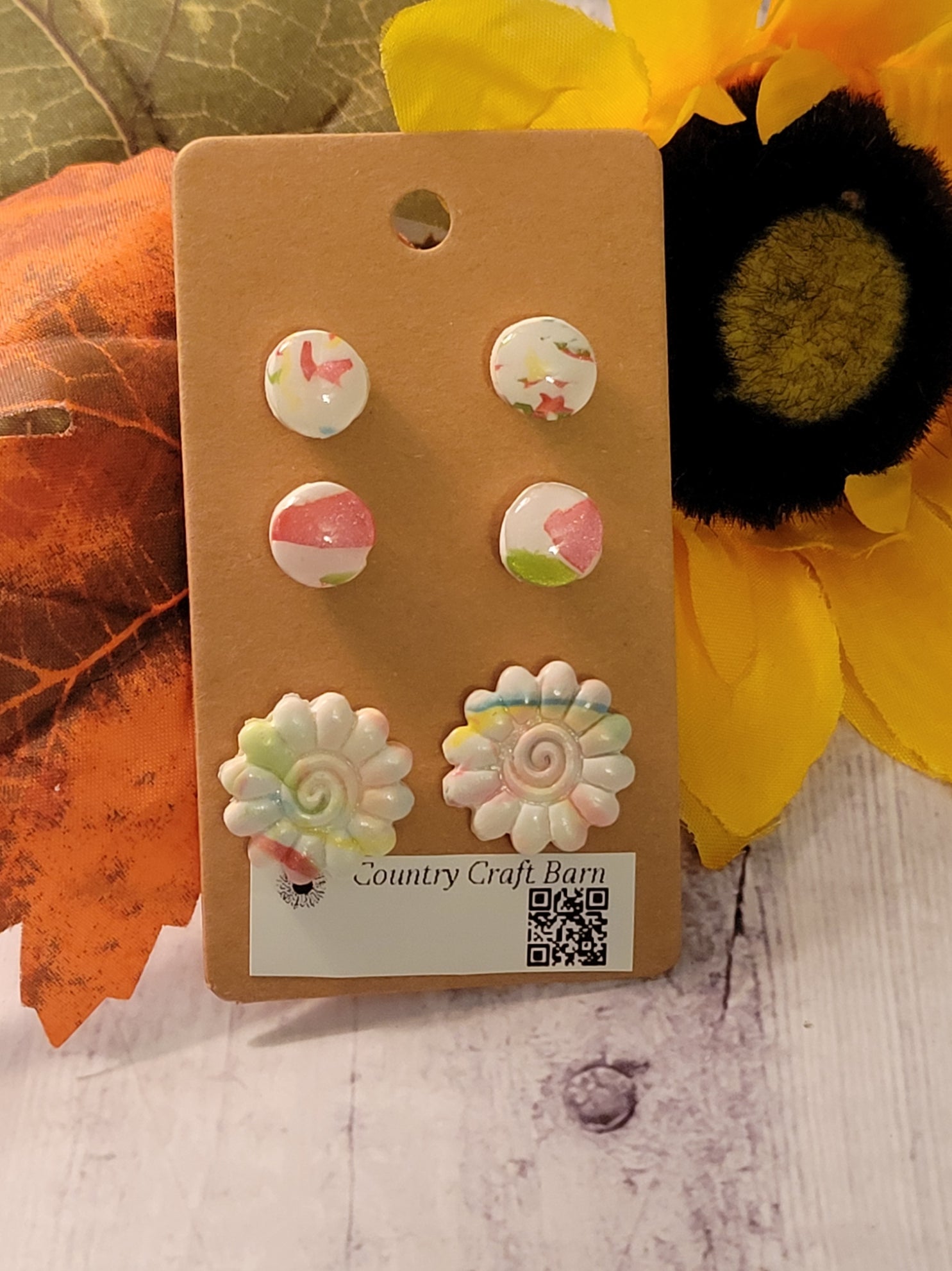 Primary Bloom Set - Multi Country Craft Barn Earrings (#901S)