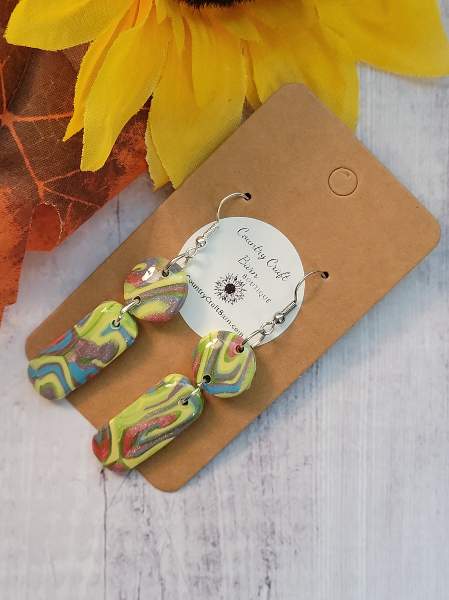 ColorPop Creations - Multi Country Craft Barn Earrings (#338E)