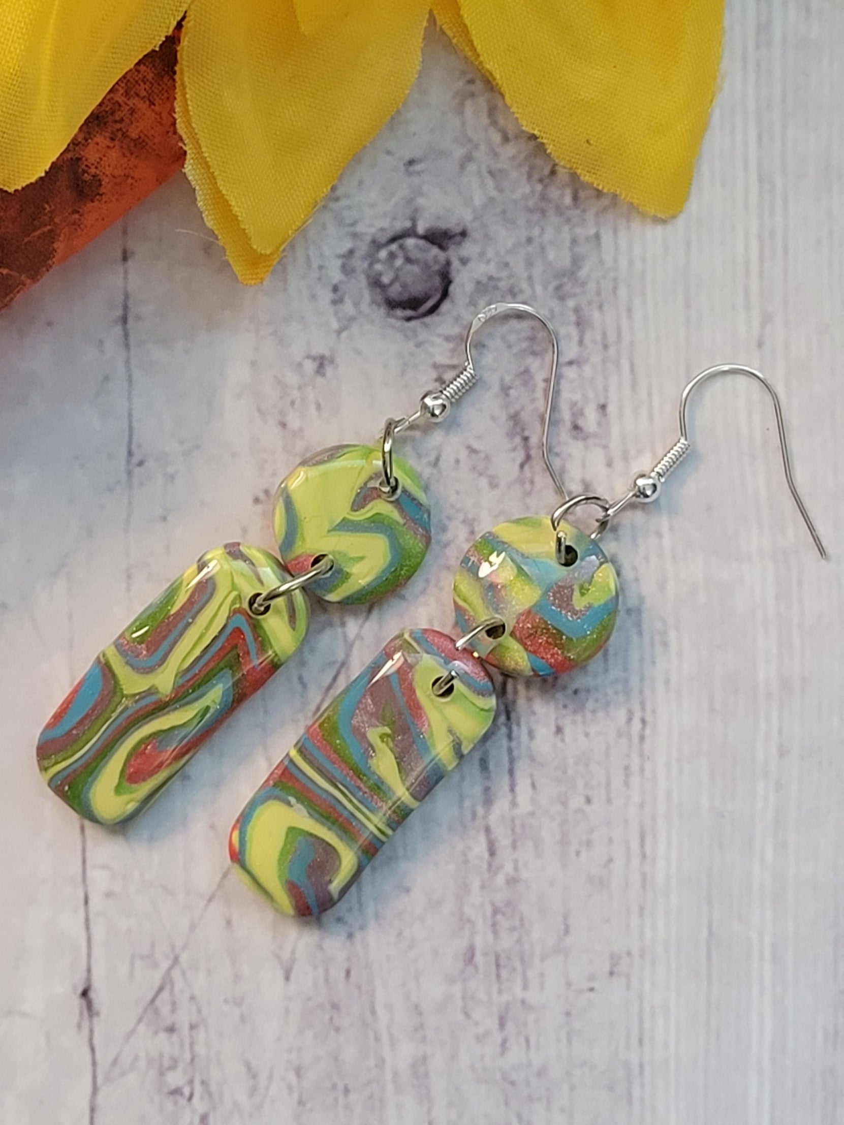 ColorPop Creations - Multi Country Craft Barn Earrings (#338E)