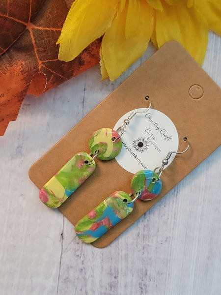 Vivid Swirl - Multi Country Craft Barn Earrings (#337E)