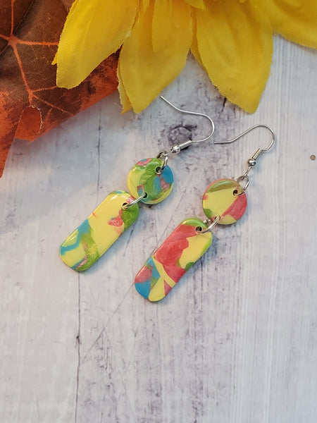 Vivid Swirl - Multi Country Craft Barn Earrings (#337E)