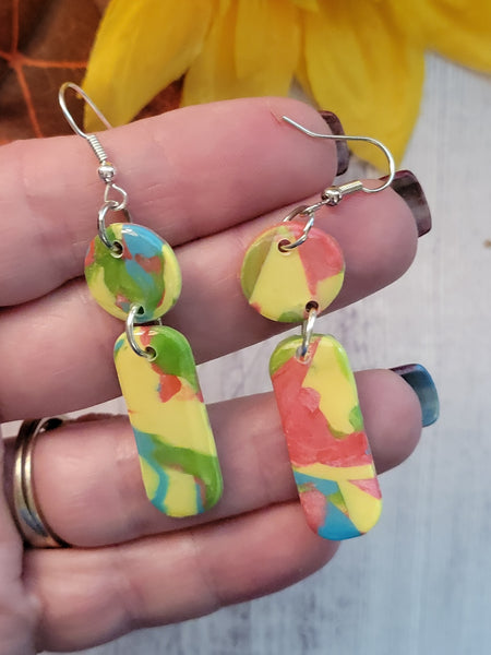 Vivid Swirl - Multi Country Craft Barn Earrings (#337E)