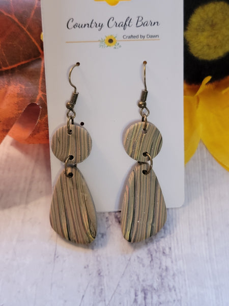 Timber Twist - Brass Country Craft Barn Earrings (#349E)