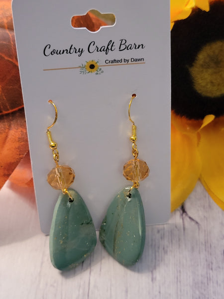 Seafoam Glimmer - Green Country Craft Barn Earrings (#347E)