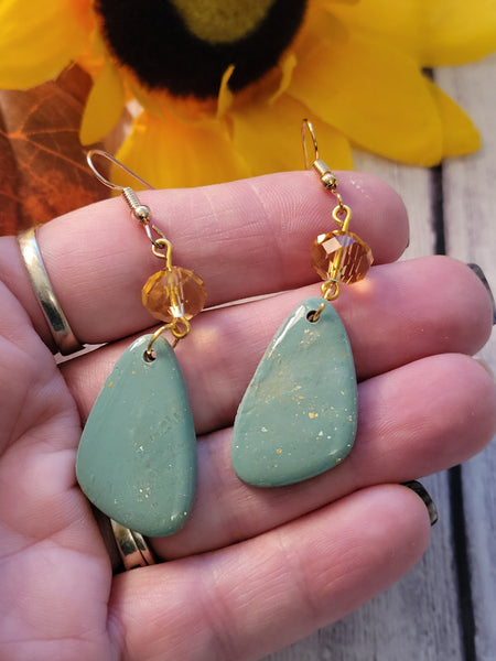 Seafoam Glimmer - Green Country Craft Barn Earrings (#347E)