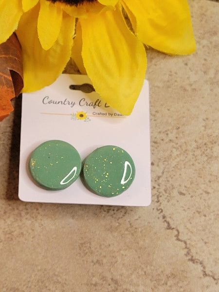 Golden Sage - Green Country Craft Barn Earrings (#355E)