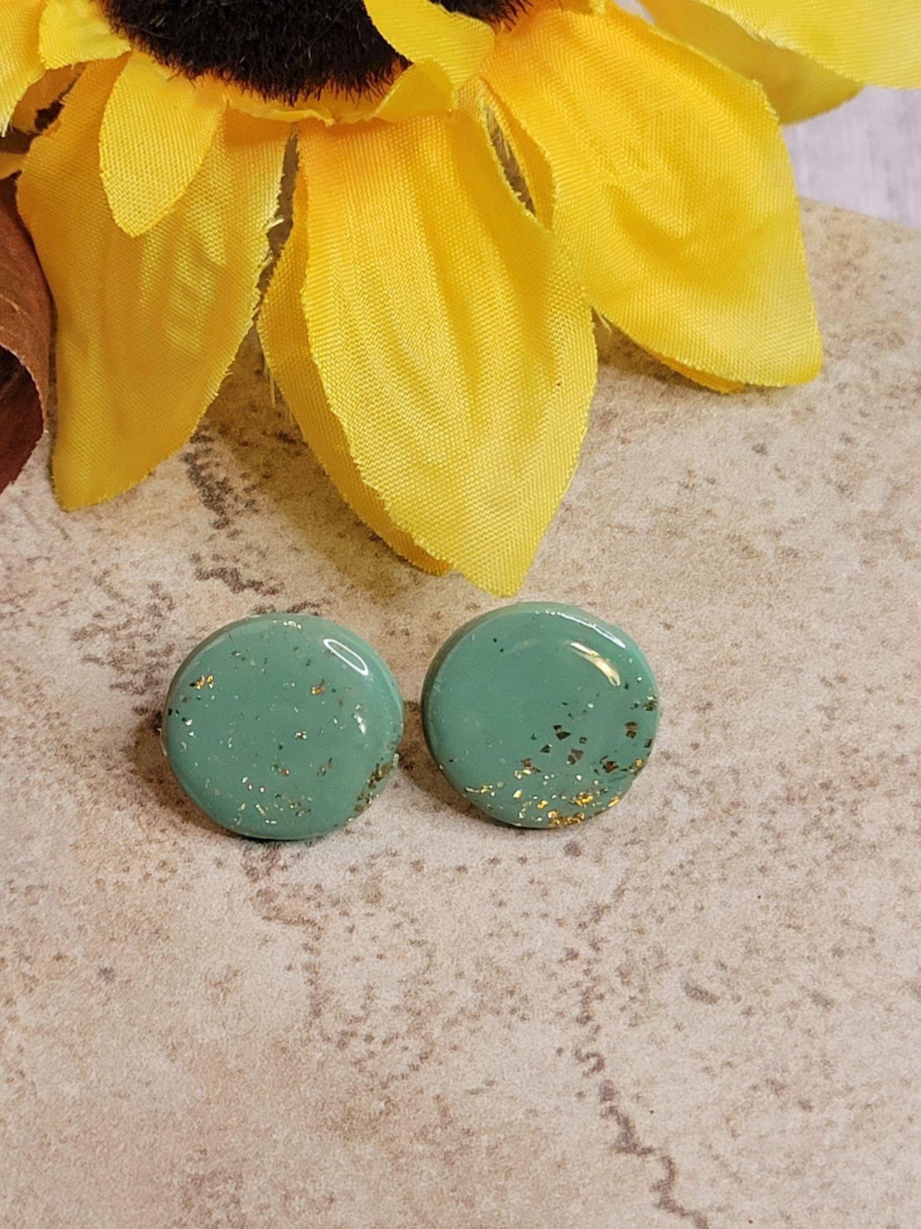 Golden Sage - Green Country Craft Barn Earrings (#355E)
