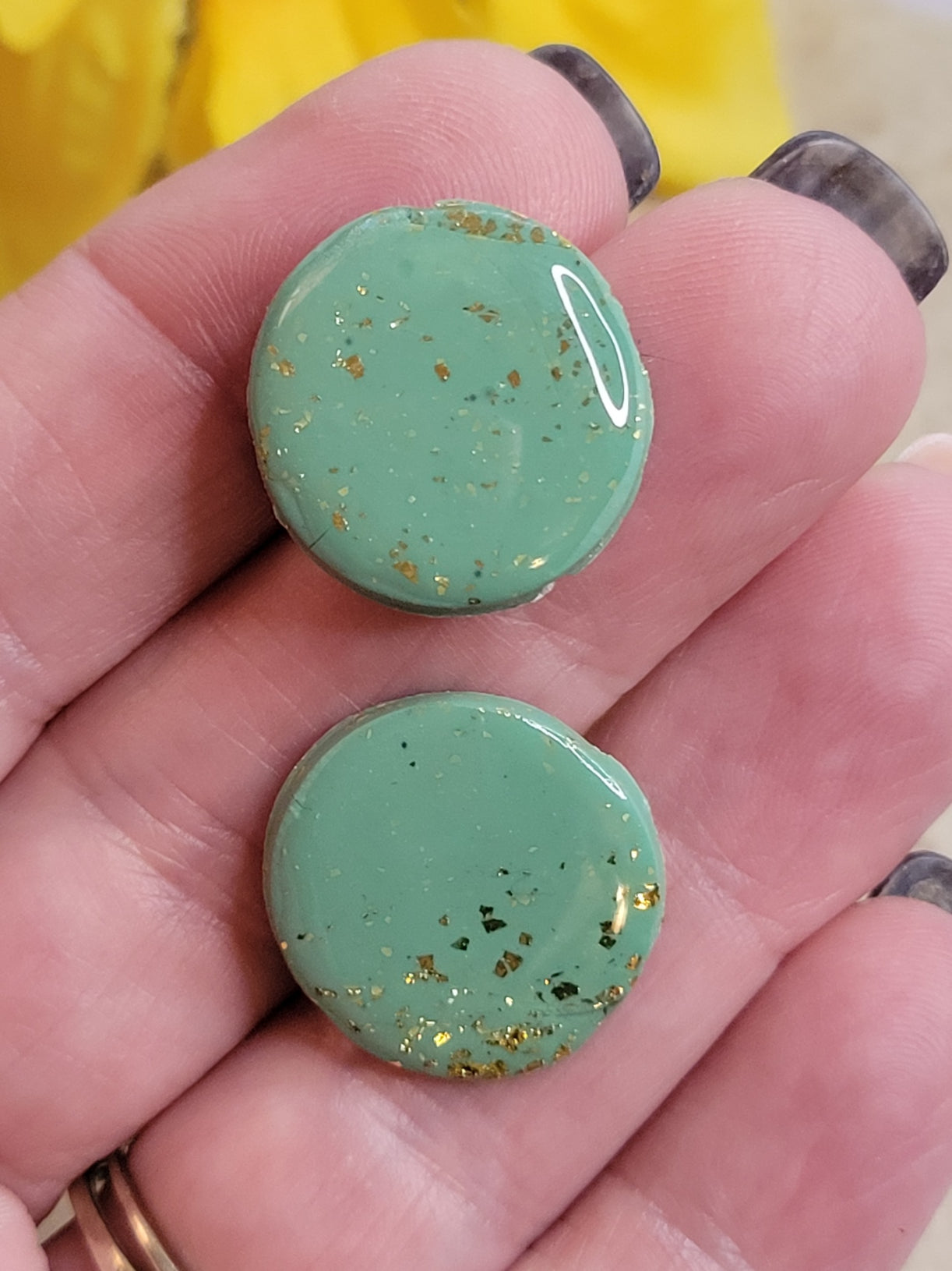Golden Sage - Green Country Craft Barn Earrings (#355E)