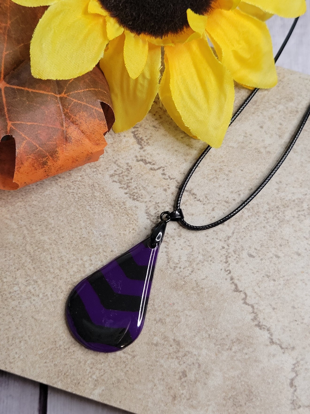 Midnight Chevron - Purple/Black Country Craft Barn Necklace (#643)