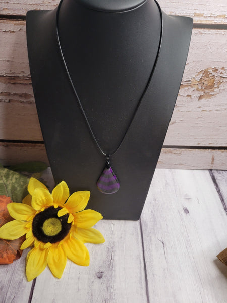 Midnight Chevron - Purple/Black Country Craft Barn Necklace (#643)