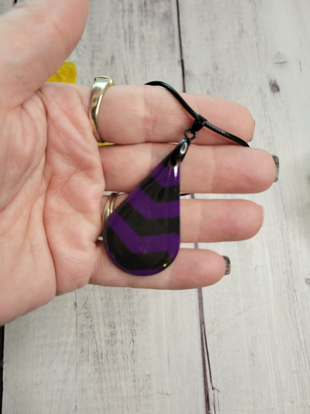 Midnight Chevron - Purple/Black Country Craft Barn Necklace (#643)