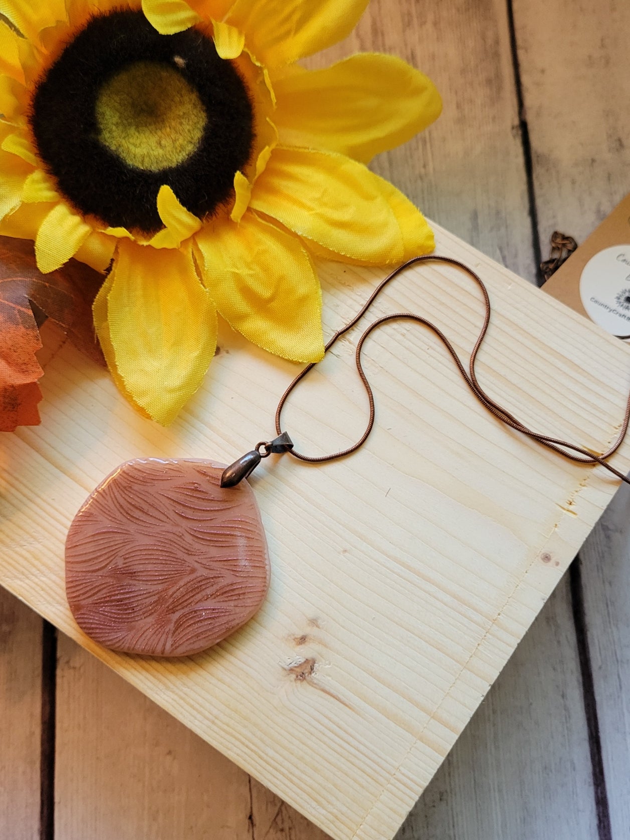 Clay Meadow - Beige/Copper Country Craft Barn Necklace (#644)