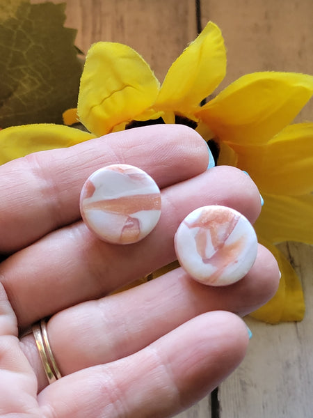Rose Gold Marble Shine Stud - Multi Country Craft Barn Earrings (#366E)