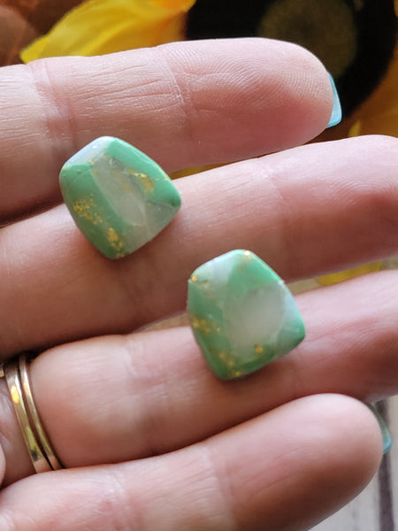 Emerald Mist - Sage Green Country Craft Barn Earrings (#369E)