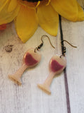 Rosé All Day Wine Glass- Cabernet Country Craft Barn Earrings (#364E)
