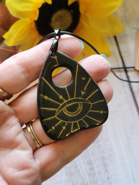 Mystic Eye Planchette - Gold Country Craft Barn Necklace (#646)