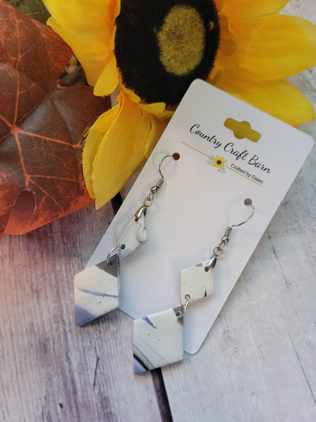 Stone Drift - Multi Geometric Marbled Earrings Country Craft Barn Earrings (#372E)