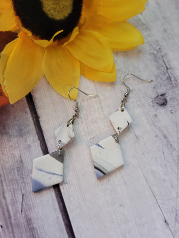 Stone Drift - Multi Geometric Marbled Earrings Country Craft Barn Earrings (#372E)