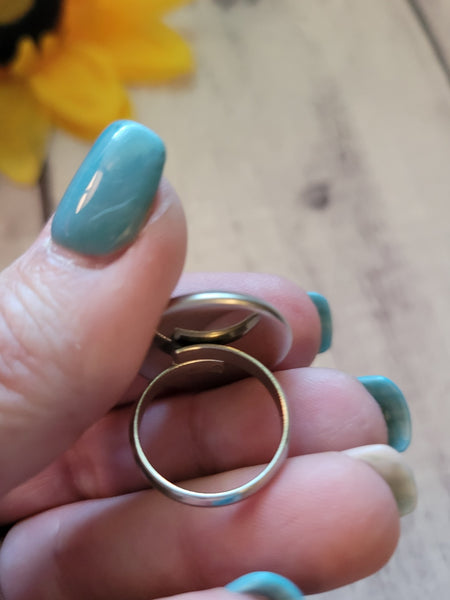 Seafoam Spark - Green Adjustable Country Craft Barn Ring (R013)