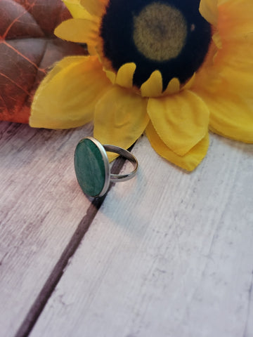 Seafoam Spark - Green Adjustable Country Craft Barn Ring (R013)