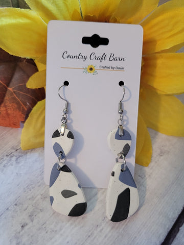 Monochrome Meadow Drop Dangles - Multi Country Craft Barn Earrings (379E)
