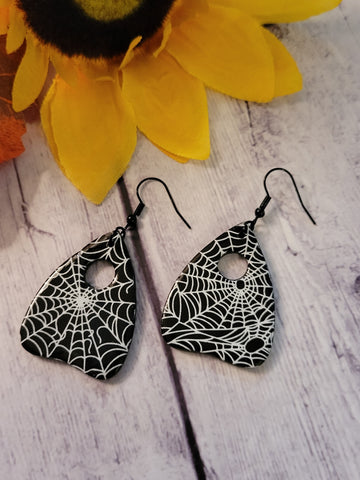Spooky Web Planchette - Black Country Craft Barn Earrings (380E)