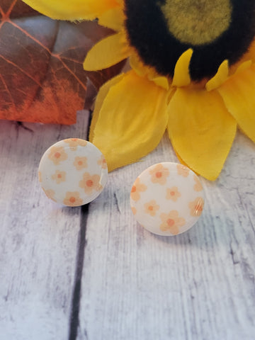 Tiny Flower Patch - Yellow Country Craft Barn Earrings (383E)