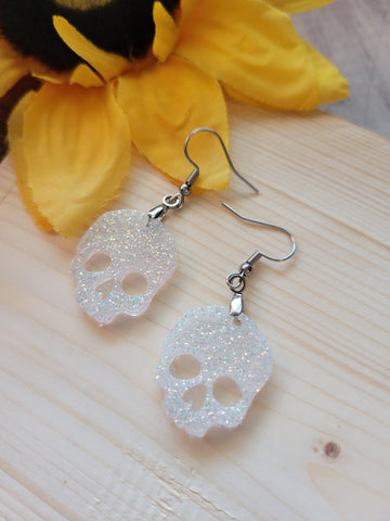 Glitter Ghoul - White Country Craft Barn Earrings (382E)