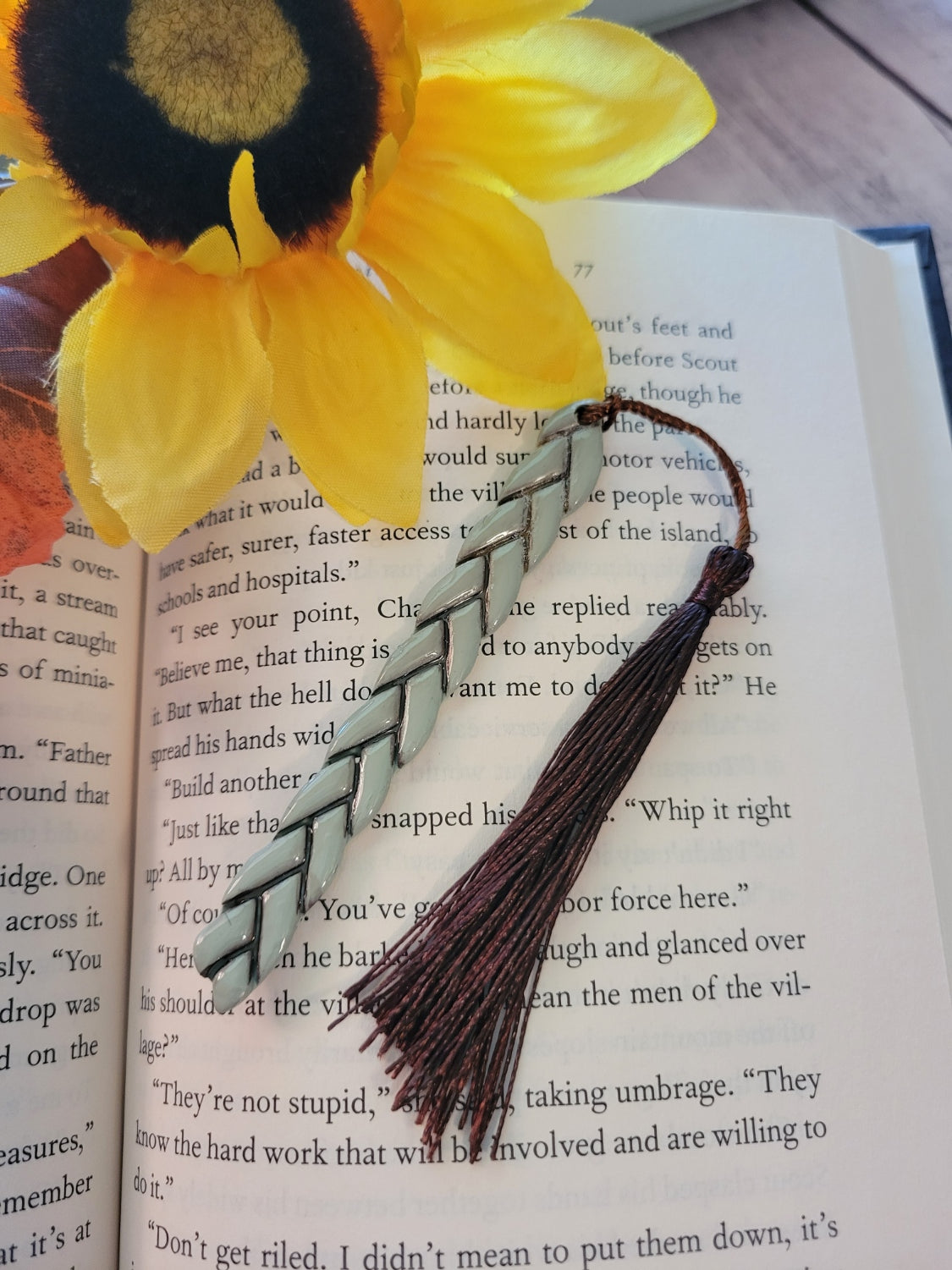 Braided Calm - Sage/Brown Country Craft Barn Bookmark (BM-101)
