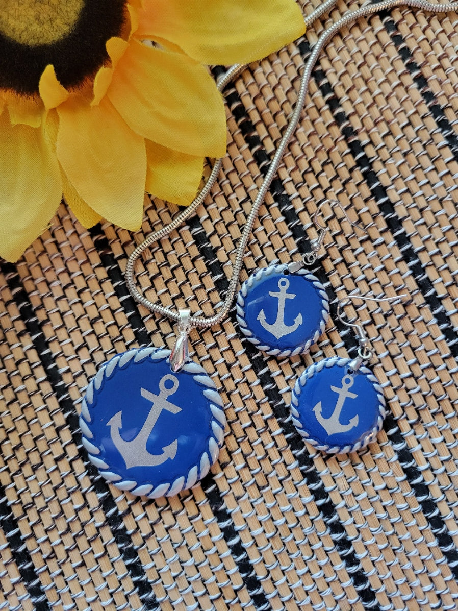 Nautical Soul - Blue/Silver Country Craft Barn Necklace (#651)