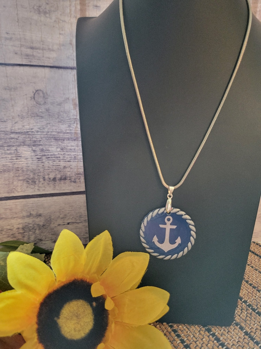 Nautical Soul - Blue/Silver Country Craft Barn Necklace (#651)