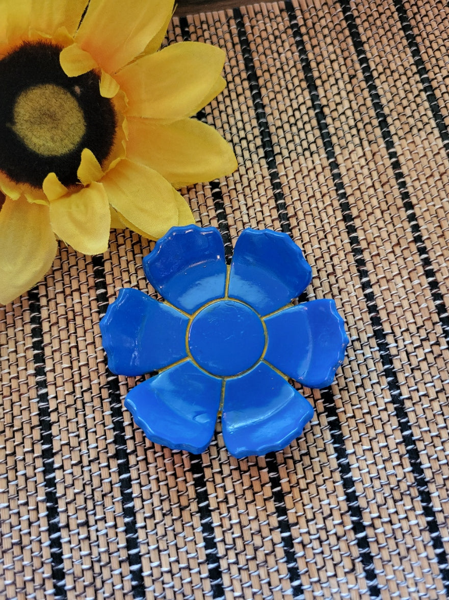 Radiant Bloom Trinket Keeper - Blue Country Craft Barn Trinket Dish (#100TD)