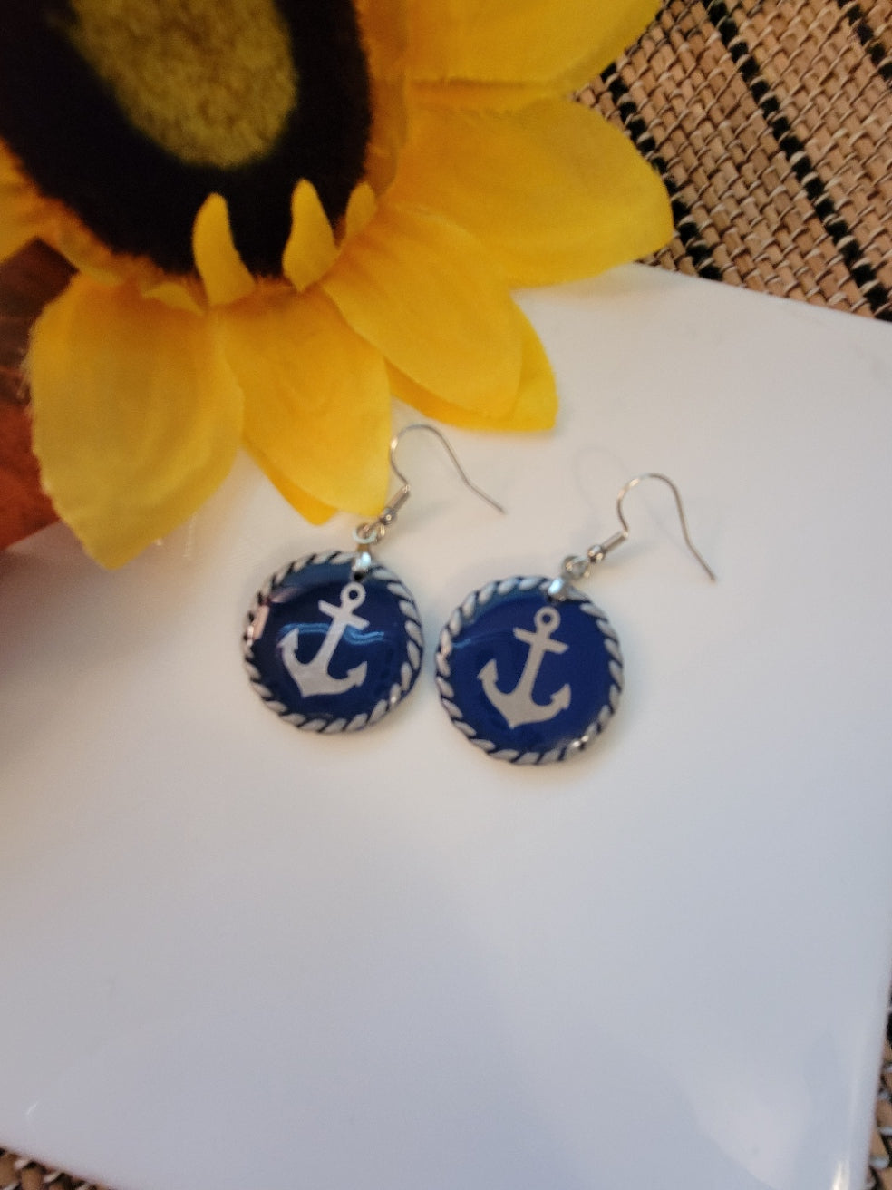 Nautical Nights - Blue/Silver Country Craft Barn Earrings (#388E)