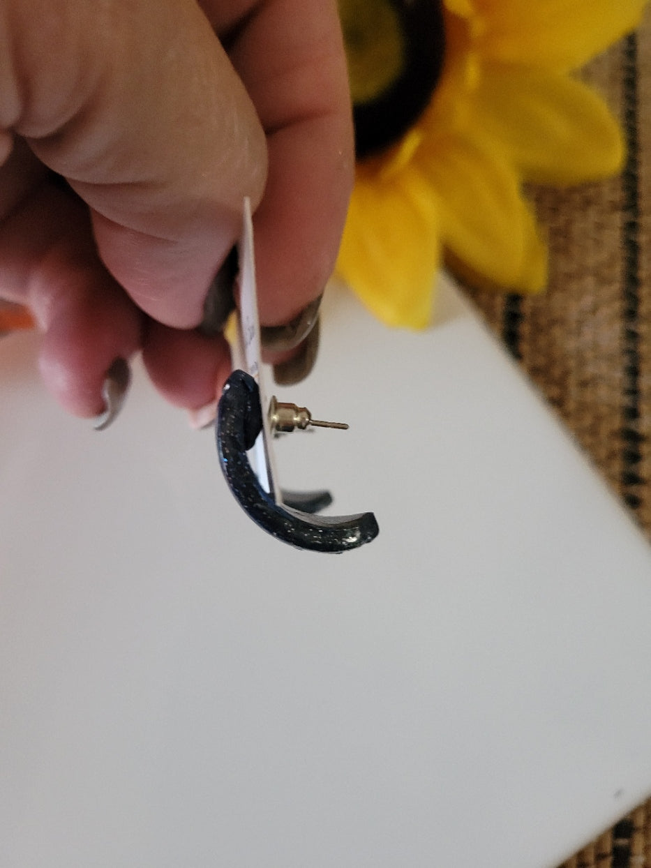 Lunar Phases - Blue Country Craft Barn Polymer Clay Earrings (391E)