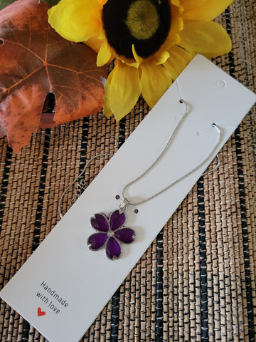 Amethyst Blossom - Purple Country Craft Barn Necklace (#652)