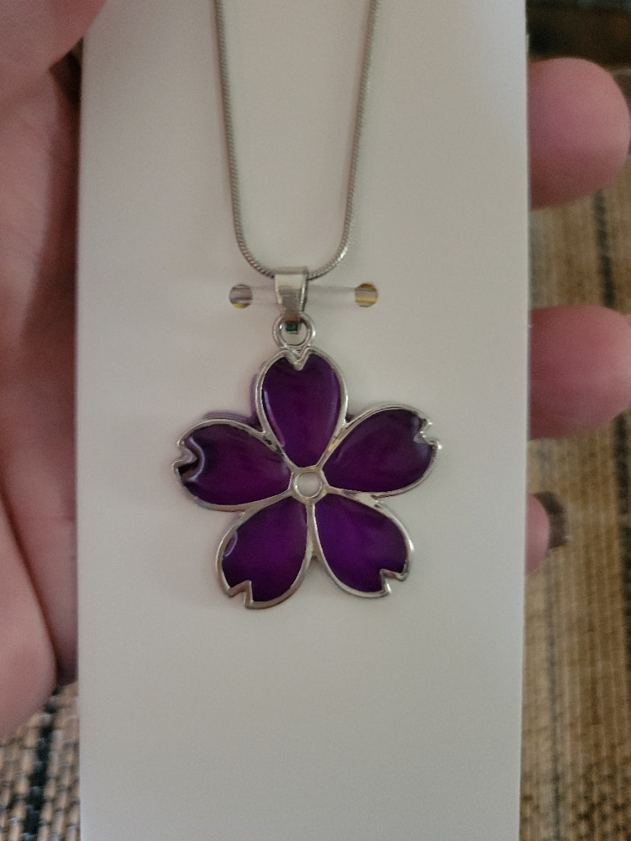 Amethyst Blossom - Purple Country Craft Barn Necklace (#652)