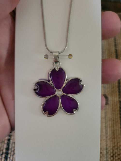 Amethyst Blossom - Purple Country Craft Barn Necklace (#652)