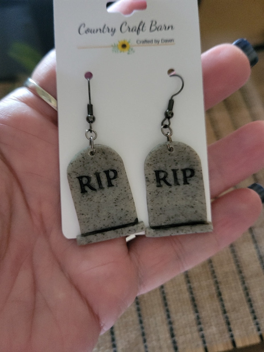 Rest in Pieces - Gray Country Craft Barn Earrings (392E)