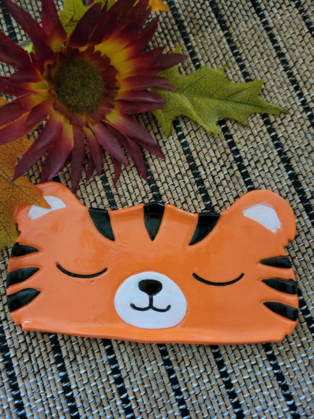 Tiger Nap - Orange Country Craft Barn Glasses Tray (#103D)