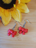 🎀 Rustic Ribbon 🎀 - Red Country Craft Barn Earrings (#402E)