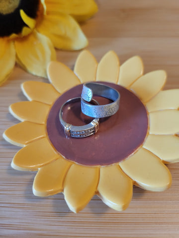 Golden Bloom Trinket Keeper - Yellow Country Craft Barn Trinket Dish (#101TD)