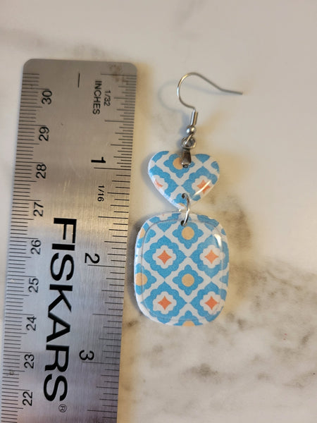 Boho Mosaic - Blue Country Craft Barn Earrings (#403E)