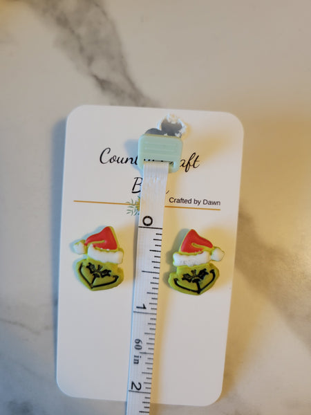 Grinchmas Minis - Green Country Craft Barn Little One Post Earrings (001-M)